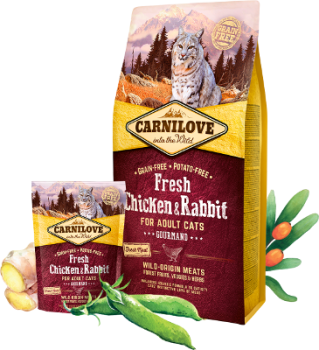 Carnilove Cat TF Adult Fresh Chicken, Rabbit, Gourmand 6kg  - 527410